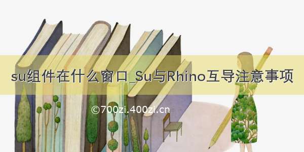 su组件在什么窗口_Su与Rhino互导注意事项