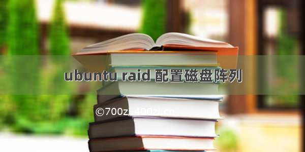 ubuntu raid 配置磁盘阵列