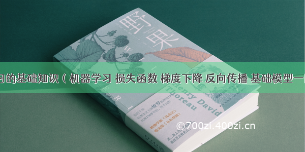 深度学习的基础知识（机器学习 损失函数 梯度下降 反向传播 基础模型一网打尽）