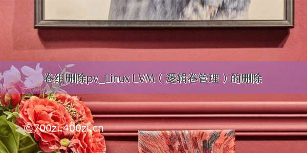 卷组删除pv_Linux LVM（逻辑卷管理）的删除