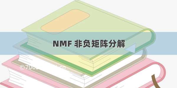 NMF 非负矩阵分解