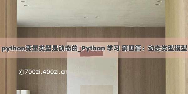 python变量类型是动态的_Python 学习 第四篇：动态类型模型