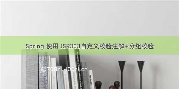 Spring 使用 JSR303自定义校验注解+分组校验