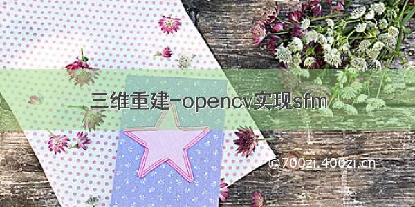 三维重建-opencv实现sfm