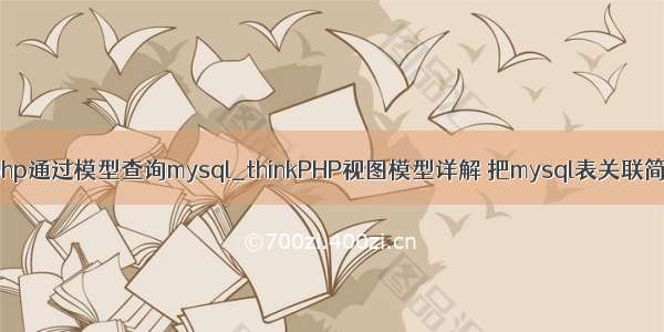 thinkphp通过模型查询mysql_thinkPHP视图模型详解 把mysql表关联简单化！