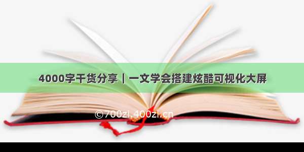 4000字干货分享｜一文学会搭建炫酷可视化大屏