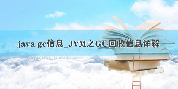 java gc信息_JVM之GC回收信息详解