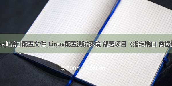 linux mysql 端口配置文件_Linux配置测试环境 部署项目（指定端口 数据库连接）...