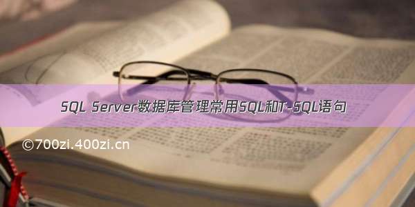 SQL Server数据库管理常用SQL和T-SQL语句