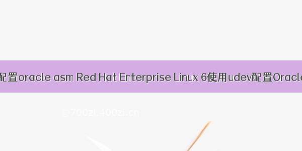 rhel6上使用udev配置oracle asm Red Hat Enterprise Linux 6使用udev配置Oracle ASM总结文档