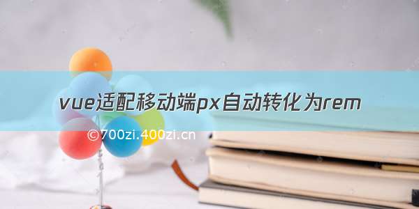 vue适配移动端px自动转化为rem