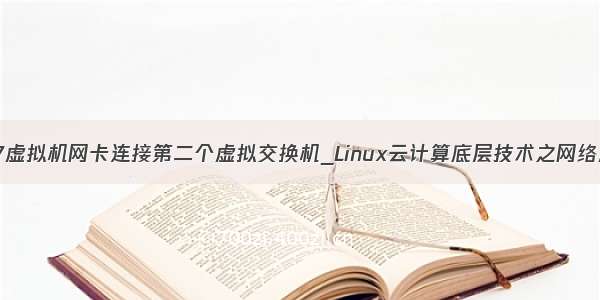 esxi6.7虚拟机网卡连接第二个虚拟交换机_Linux云计算底层技术之网络虚拟化