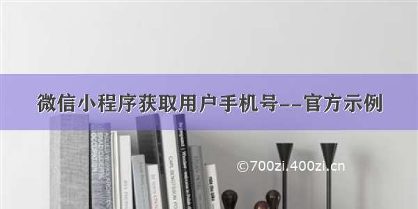 微信小程序获取用户手机号--官方示例