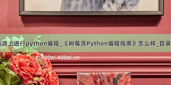 如何在树莓派上进行python编程_《树莓派Python编程指南》怎么样_目录_pdf阅读 -