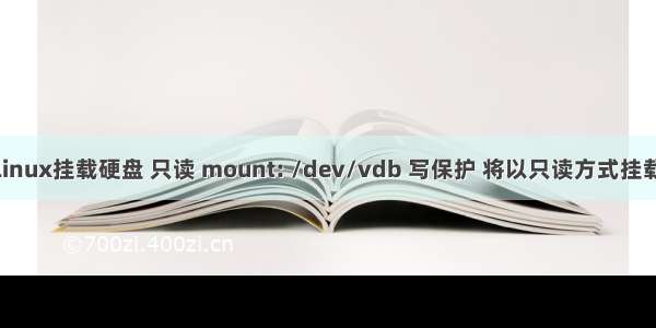 linux挂载硬盘 只读 mount: /dev/vdb 写保护 将以只读方式挂载