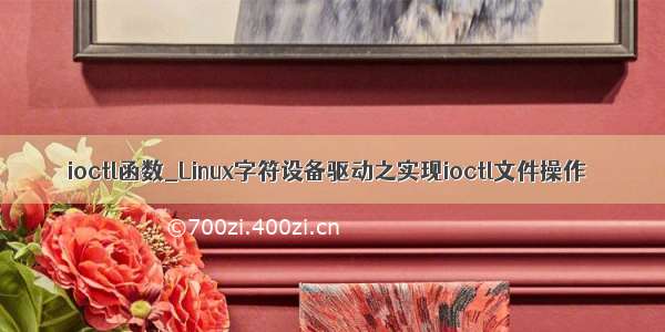 ioctl函数_Linux字符设备驱动之实现ioctl文件操作