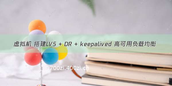 虚拟机 搭建LVS + DR + keepalived 高可用负载均衡