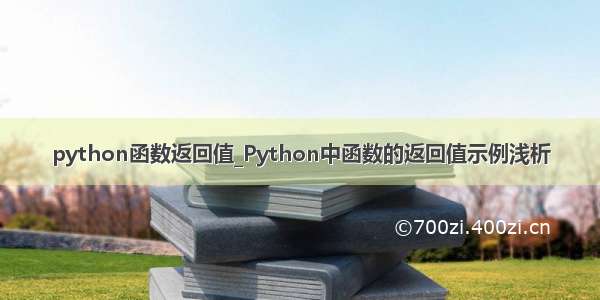 python函数返回值_Python中函数的返回值示例浅析