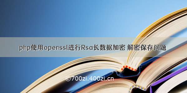 php使用openssl进行Rsa长数据加密 解密保存问题