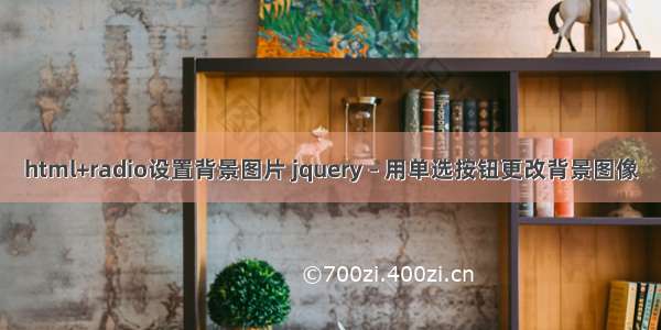 html+radio设置背景图片 jquery – 用单选按钮更改背景图像