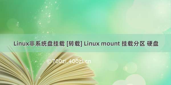 Linux非系统盘挂载 [转载] Linux mount 挂载分区 硬盘