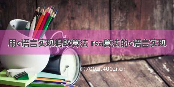 用c语言实现蚂蚁算法 rsa算法的c语言实现