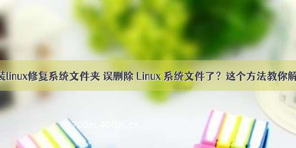 安装linux修复系统文件夹 误删除 Linux 系统文件了？这个方法教你解决