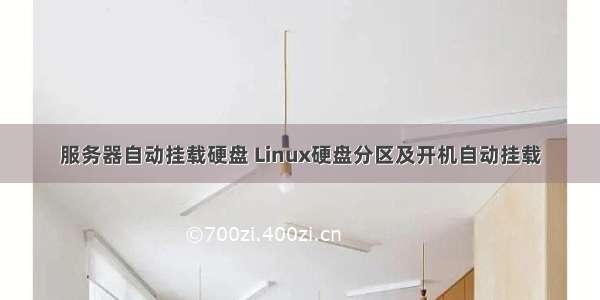 服务器自动挂载硬盘 Linux硬盘分区及开机自动挂载