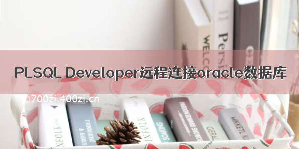 PLSQL Developer远程连接oracle数据库