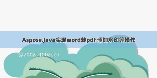 Aspose.Java实现word转pdf 添加水印等操作