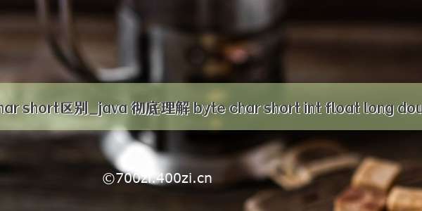 java char short区别_java 彻底理解 byte char short int float long double