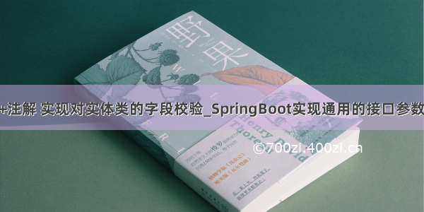 aop+注解 实现对实体类的字段校验_SpringBoot实现通用的接口参数校验