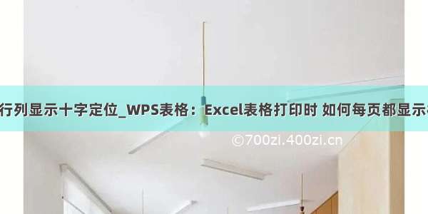 excel表格行列显示十字定位_WPS表格：Excel表格打印时 如何每页都显示标题行？...