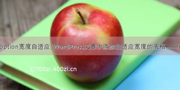 antd option宽度自适应_WordPress文章中添加自适应宽度的表格——墨涩网