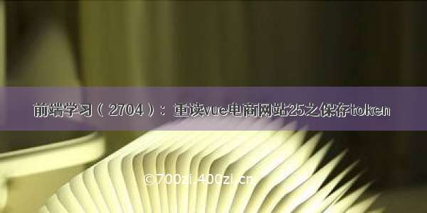 前端学习（2704）：重读vue电商网站25之保存token