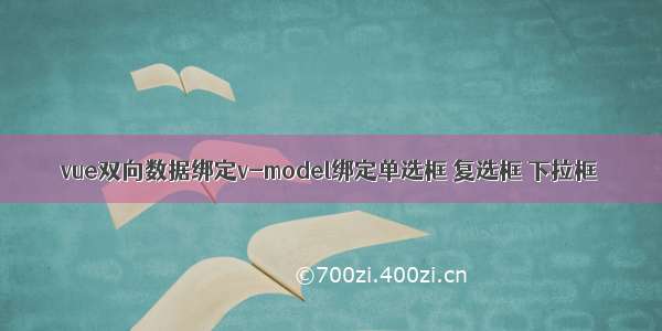 vue双向数据绑定v-model绑定单选框 复选框 下拉框