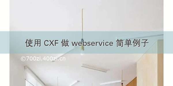 使用 CXF 做 webservice 简单例子