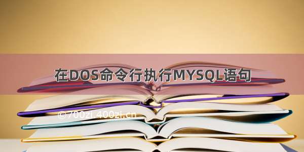 在DOS命令行执行MYSQL语句