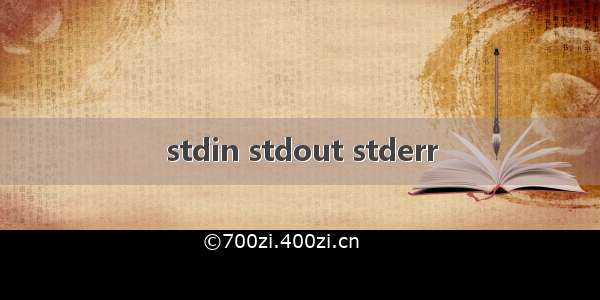 stdin stdout stderr