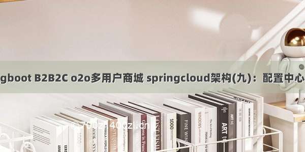 Java springboot B2B2C o2o多用户商城 springcloud架构(九)：配置中心和消息总线