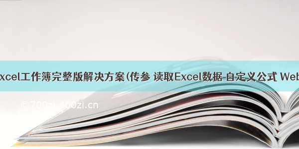 VSTO 开发Excel工作簿完整版解决方案(传参 读取Excel数据 自定义公式 Web调用VSTO