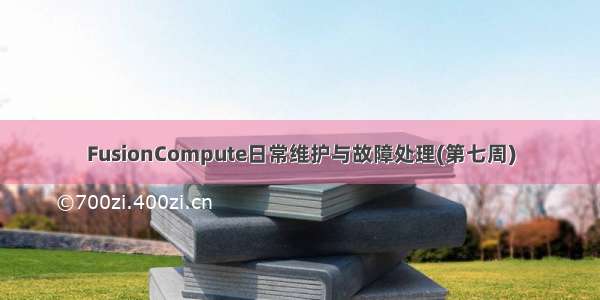 FusionCompute日常维护与故障处理(第七周)