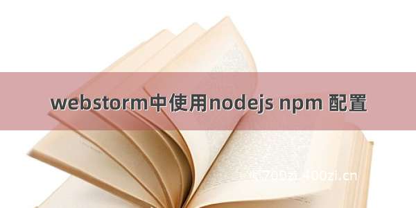 webstorm中使用nodejs npm 配置