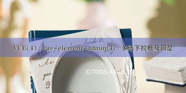 VUE(4) : vue-element-admin[4] : 多选下拉框及回显