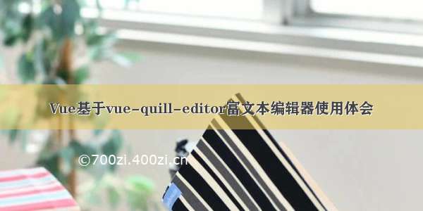 Vue基于vue-quill-editor富文本编辑器使用体会