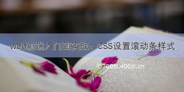 web前端入门到实战：CSS设置滚动条样式