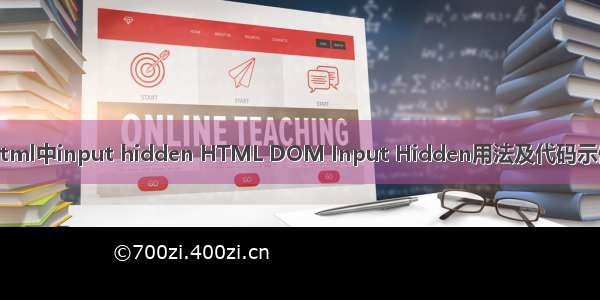 html中input hidden HTML DOM Input Hidden用法及代码示例