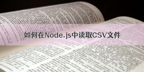 如何在Node.js中读取CSV文件