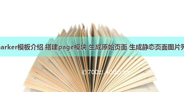 12 Freemarker模板介绍 搭建page模块 生成原始页面 生成静态页面图片列表 模板的