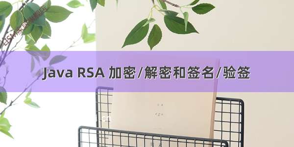 Java RSA 加密/解密和签名/验签